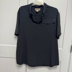 Duluth Men's Pacesetter Standard Fit Short Sleeve Polo Shirt Untucked Black 2XL